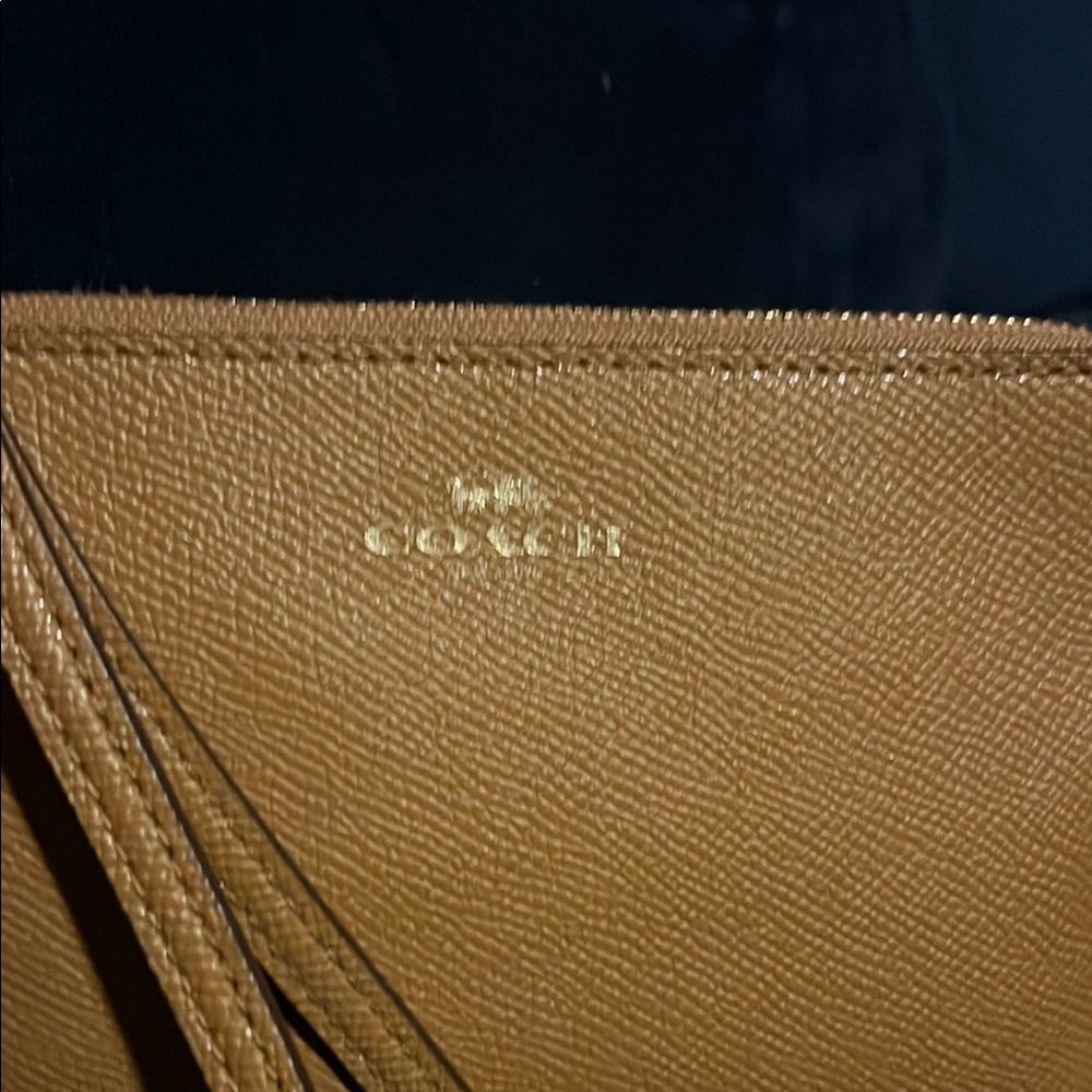 Coach Tan Leather Clutch Wristlet - Picture 2 of 5